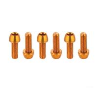 Filteilect Lot de 6 boulons de frein à disque M6 x 18 mm en acier inoxydable pour VTT et route pour vélo, compatible avec Campagnolo, rouge/vert/orange (orange)