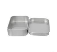 Filteilect Mini boîte de rangement rectangulaire vide en métal avec couvercle à rabat à charnière, compact 95 x 60 x 20 mm (argenté)