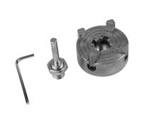 Filteilect Mini mandrin de tour en métal pour travail du bois, mandrin de perceuse manuel à 4 mâchoires, mandrin de forage auto-centrant, pince en acier à haute teneur en carbone HCS avec clé, argenté