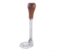 Filteilect Mini Presse-purée avec tête en acier inoxydable et manche en bois pour purée de pommes de terre, avocats, citrouilles, pommes de terre violettes, beurre, fromage pour - 15 x 5 cm