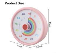 Filteilect Minuteur visuel pour enfants, compte à rebours visuel de 60 minutes, outil de gestion du temps pour salle de classe, cuisine, bureau, outil de gestion du temps avec motif (rose)