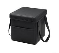 Filteilect Organiseur de coffre de voiture en cuir - Boîte de rangement compacte et pliable pour l'intérieur du véhicule, 28 x 28 cm, idéale pour garder le compartiment arrière bien rangé et organisé
