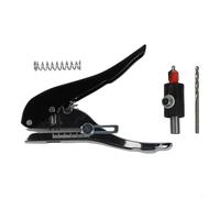 Filteilect Pince de poinçonnage pour bandes de bords avec outil de réglage de foret conique, ensemble de travail du bois pour trous dans le cuir PVC et films fins, profondeur réglable vers le haut