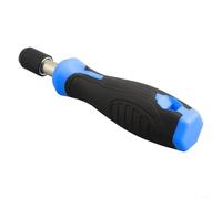 Filteilect Poignée de tournevis autobloquante avec tête hexagonale de 6,35 mm pour embouts et clés à douille de 6,35 mm, acier au chrome vanadium avec poignée antidérapante en caoutchouc, (bleu noir)