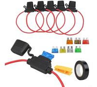 Filteilect Porte-fusible standard pour applications automobiles, configuration de câblage 12 AWG + 16 AWG, compatible ATO/ATC avec fusibles assortis (5A-30 A), pour cuivre étamé