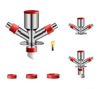 Filteilect Raccord en T de tuyau de vidange en ABS compatible avec machine à laver et évier avec protection anti-odeur, anti-débordement, compatibilité de 18 mm à 32 mm, sans outils (E)