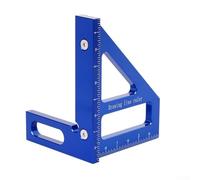 Filteilect Règle angulaire pour ingénieurs et charpentiers | Outil de mesure multi-angle 45/90 degrés | Règle triangulaire en alliage d'aluminium anodisé | Design compact et durable pour (bleu)
