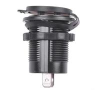 Filteilect Retrofit Chargeur de voiture double USB QC 3.0 avec affichage numérique de la tension, interrupteur marche/arrêt et coque étanche - Chargeur de véhicule lumineux bleu 12 V 24 V