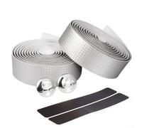 Filteilect Ruban adhésif pour guidon de vélo - Motif carbone antidérapant en éponge absorbant les chocs, longueur 2000 mm avec bords effilés, extrémité de barre et rubans de finition (argenté)
