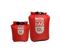 Filteilect Sac étanche 6 L et 12 L pour kayak, bateau et natation - taffetas de polyester 210T avec joint enroulable et base rectangulaire (rouge, 6 l)
