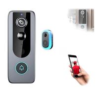 Filteilect Sonnette vidéo sans fil avec caméra HD 2K, batterie 4000 mAh, détection de mouvement et pour application, étanchéité IP65, sans abonnement