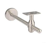 Filteilect Support de rampe d'escalier en acier inoxydable 304 avec tige réglable jusqu'à 145 mm pour rampes d'escalier, balcons et couloirs de feu, finition argentée pour résidentiel et (plat)