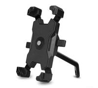 Filteilect Support de téléphone pour moto et vélo - Support en plastique résistant aux chocs avec rotation à 360 degrés, fonctionnement manuel, compatible avec la plupart des smartphones (noir)