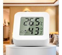 Filteilect Thermomètre hygromètre numérique LCD Moniteur de température et d'humidité intérieure avec ± 2 °C ± 5 % pour une précision RH, écran de 3,8 cm, icônes météo, dos magnétique