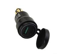 Filteilect Voltmètre rouge 12 V-24 V 4,2 A pour moto double chargeur USB DIN Port d'alimentation avec coque étanche