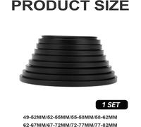 Filter Adapter Set, 9 PCS Adapter Set Compatible with Canon Nikon Sony Sigma Tamron, Rings for Camera Lens Filter 37-49-52-55-58-62-67-72-77-72-77-82mm