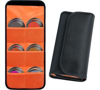Filter Bag for Camera,Travel Pouch for Lens Filter,4 Pocket Filter Holder Belt Digital Camera 37-58 mm Waterproof and Shockproof Carry Case,Orange,Modern