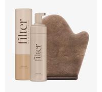 Filter by Molly-Mae Sunkissed Bundle - Mousse et gant de taille moyenne | Faux bronzage à séchage rapide sans traces | Brillance bronzée | Grand gant de bronzage double face en velours | Application