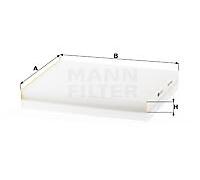 Filter; interior air MANN-FILTER CU 26 017 for HYUNDAI;KIA