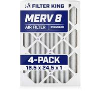 Filter King Lot de 4 filtres à air plissés MERV 8 HVAC 16,5 x 24,5 x 1