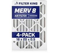 Filter King Lot de 4 filtres à air plissés MERV 8 HVAC - 18 x 20 x 0,5 A - Dimensions réelles : 18 x 20 x 0,5 cm