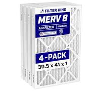 Filter King Lot de 4 filtres à air plissés MERV 8 HVAC - Fabriqué aux États-Unis - Taille réelle : 30,5 x 41 x 1,9 cm