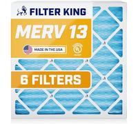 Filter King Lot de 6 filtres à air 30 x 36 x 1 | MERV 13 | Filtres plissés pour chaudière et climatisation | Fabriqué aux États-Unis | Taille réelle : 29,5 x 35,5 x 0,190,5 cm