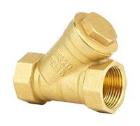 Filter Valve Connector, Female Thread Strainer, 3/4" BSPP Female Thread Y Shaped Brass Strainer Yellow for Water Oil Separation