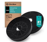 FilterBase® Lot de 2 filtres à charbon Ø 160 x 23 mm pour hotte - Remplace Silverline AF100, KF001, YT971.1000.05, Amica KF17146, Beko 9189204771