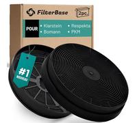 FilterBase® Lot de 2 Filtres à Charbon 175mm pour Hotte Brandt, Valberg, Candy, Continental Edison | Compatible avec Respekta MIZ0023, PKM CF110, Klarstein, Bomann KF561 | Anti-Odeurs & Graisses