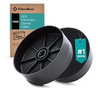 FilterBase® Lot de 2 filtres à charbon actif compatibles avec AEG Electrolux ECFB03, 9029798809, 33005513 Faber 1120506172, 1120556527 - Pack double de filtres pour hotte aspirante