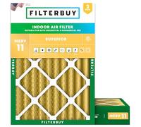 FilterBuy Lot de 2 filtres à air comprimés Merv 11, 12 x 18 x 4 cm, dorés