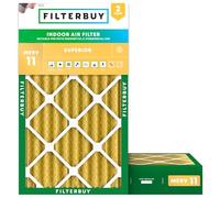 FilterBuy Lot de 2 filtres à air comprimés Merv 11, 12 x 27 x 4, dorés