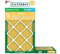 FilterBuy Lot de 2 filtres à air comprimés Merv 11, 12 x 30 x 1, dorés