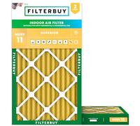 FilterBuy Lot de 2 filtres à air comprimés MERV 11 13 x 21,5 x 2 mm - Dorés