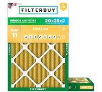 FilterBuy Lot de 2 filtres à air comprimés Merv 11, 20 x 25 x 2 cm, dorés