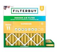 FilterBuy Lot de 2 filtres à air comprimés MERV 11, 30 x 30 x 2 cm, dorés