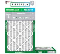 FilterBuy Lot de 2 filtres à air comprimés MERV 8 - 18 x 30 x 1 - Argenté