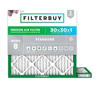 FilterBuy Lot de 2 filtres à air comprimés MERV 8 30 x 30 x 1 - Argenté