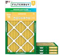 FilterBuy Lot de 4 filtres à air comprimés Merv 11, 12 x 26 x 1, dorés