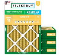 FilterBuy Lot de 4 filtres à air comprimés Merv 11, 20 x 25 x 4, dorés
