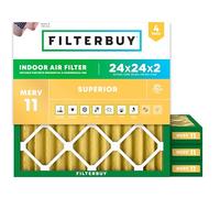 FilterBuy Lot de 4 filtres à air comprimés Merv 11, 24 x 24 x 2, dorés