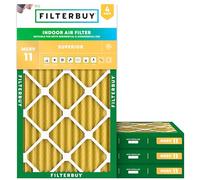 FilterBuy Lot de 4 filtres à air comprimés Merv 11, 35 x 36 x 2, dorés