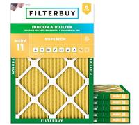 Filterbuy MERV 11 Lot de 6 filtres à air plissés de rechange pour chaudière CVC 30,5 x 45,7 x 1,9 cm