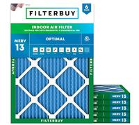 Filterbuy MERV 13 Optimal Defense Lot de 6 filtres à air plissés de rechange pour chaudière CVC 36 x 50 x 1,9 cm
