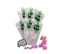 Filterline, 6 sacs parfumés fabriqués en Italie et filtre grille compatibles pour Vorwerk Folletto Vk140 Vk150 FP140 (6 sacs parfumés et filtre grille)