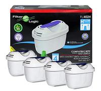 Filterlogic Cartouche filtrante FL402H – Lot de 4, compatible Brita Maxtra+ pour carafe Marella