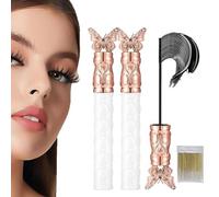Filterseed Mascara, Filterseed Thick, Curling, Long-lasting Mascara, Waterproof, Sweat-proof, Lengthening, Non-smudged, Fine Brush Black Mascaras for Lower Eyelashes, No Clumping (2PCS)