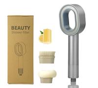 Filtersonic - Pommeau de douche 3 en 1 - Haute pression - Avec filtre - Filtre contre le calcaire - Augmente la pression - Avec éponge pour enlever l'eau dure