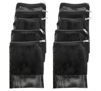 Filtration Aquarium 10pcs Nylon Maille Réutilisable Filtration(35x40cm black)